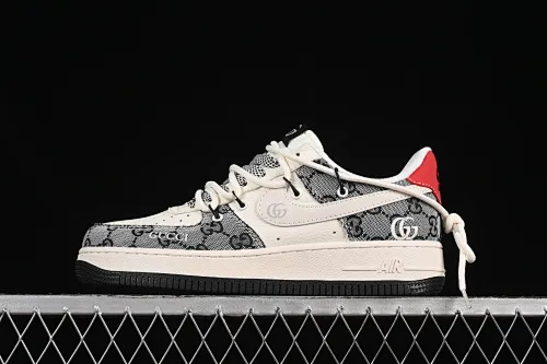 All categories Nk Air Force 1 Air Force series Nk Air Force 1 Low Air Force low top Nike Air Force 1'07 Low Gucci joint gray pattern drawstring Air Force 1 low top casual sneakers YX5066-319